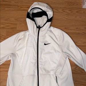 Nike Dri-Fit White Jacket (Black Accents)